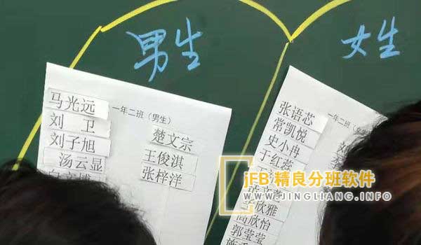 jFB精良分班软件阳光分班现场：为保障教育公平，实现人民满意教育，电脑均衡分班至关重要。该分班机制由电脑系统自动甄别学生信息，包括性别等，并由学生家长、教师、学校和教育主管部门共同参与，打造公平透明的分班环境，促进教育公平和均衡发展。