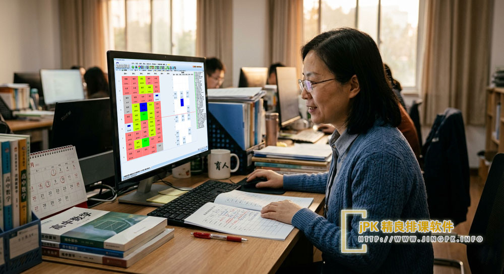 学校老师正在排课中